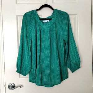 NWOT Green long sleeve blouse